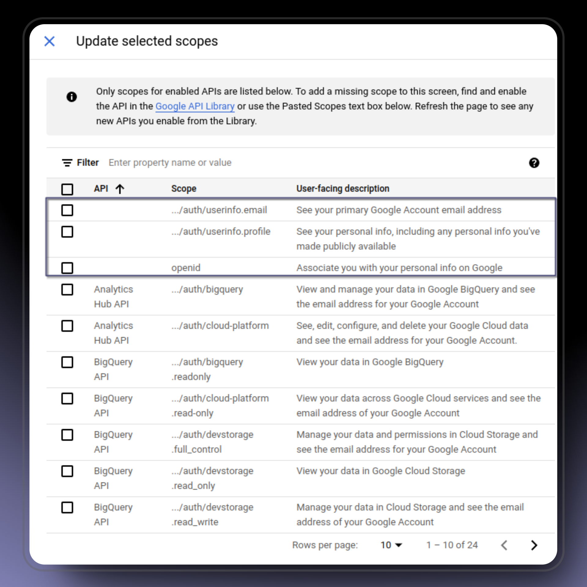 Google Cloud Consent